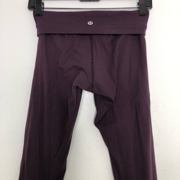 Lululemon High Waist Roll Down Wunder Under Leggings Dark Purple - Picture 6 of 16